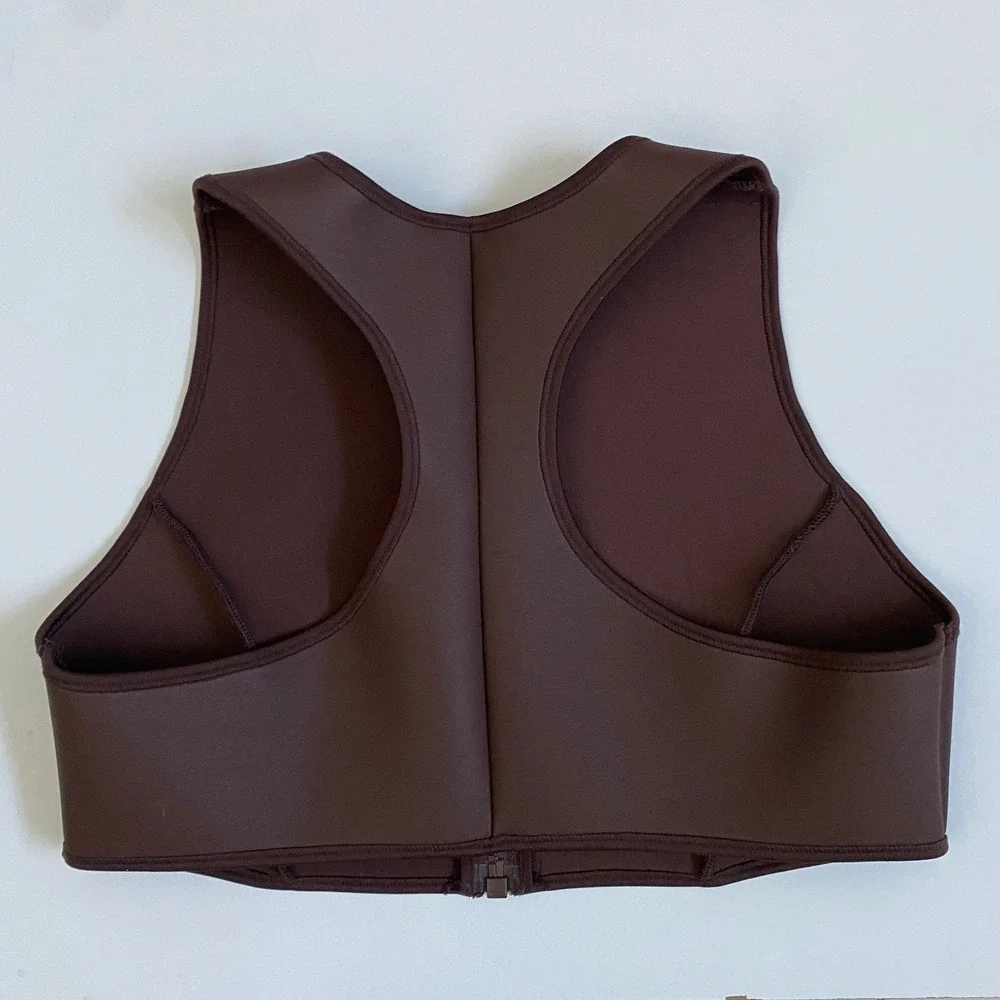 SKIMS Rubberized Scuba Swim High Neck Bikini Top Cocoa 2X Womens‎ Plus Size